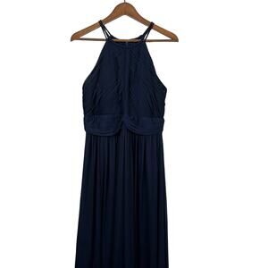Birdy Grey Halter Top Dress Prom Bridesmaid Navy - L